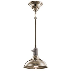 Lampa wisząca polerowny nikiel Cobson 1xE27x60W Kichler 849446 Lampa wisząca polerowny nikiel Cobson 1xE27x60W Kichler 849446