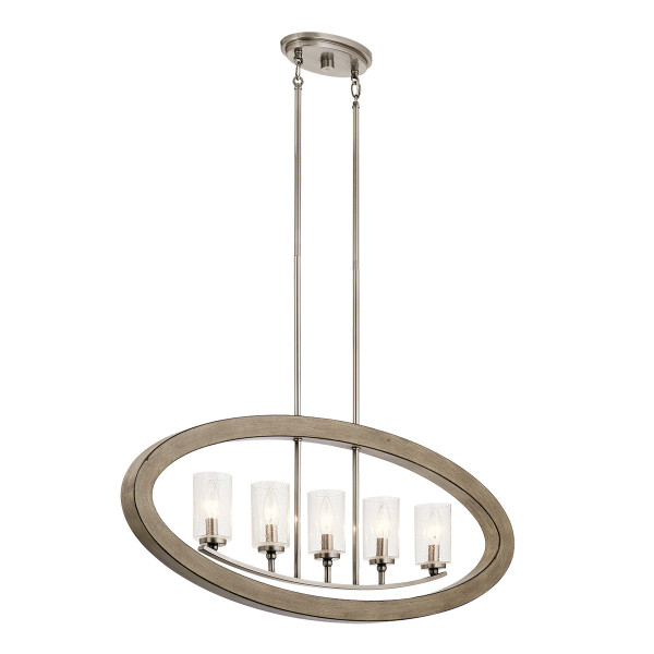Lampa wisząca postarzana antyczna szarość Grand Bank 5xE14x40W Kichler 850457