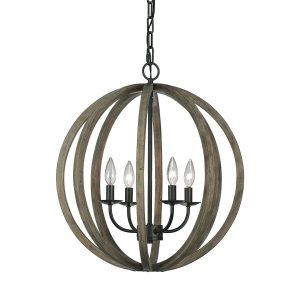 Lampa wisząca postarzane drewno Allier 4xE14x60W Feiss 850360 Lampa wisząca postarzane drewno Allier 4xE14x60W Feiss 850360