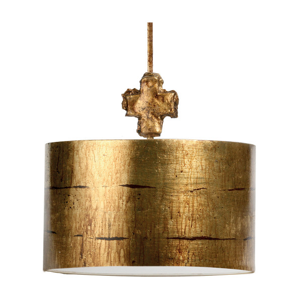 Lampa wisząca postarzane złoto Fragment 1xE27x60W Flambeau 852658