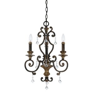 Lampa wisząca postarzany brązowo-złota Marquette 3xE14x60W Quoizel 849716