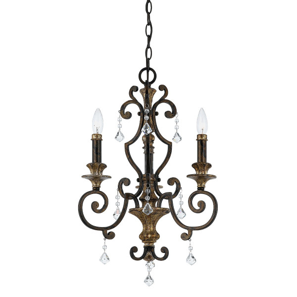 Lampa wisząca postarzany brązowo-złota Marquette 3xE14x60W Quoizel 849716