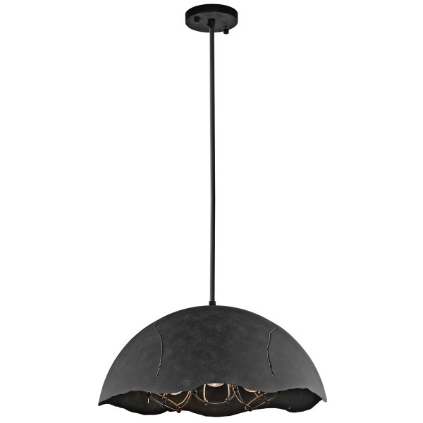 Lampa wisząca postarzany cynk Fracture 3xE27x100W Kichler 849273