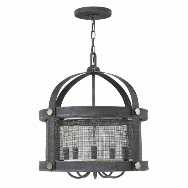 Lampa wisząca postarzany cynk Holden 5xE14x60W Hinkley 849270