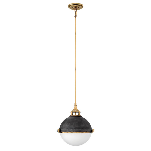 Lampa wisząca postarzany cyno-stary mosiądz Fletcher 2xE27x60W Quintiesse 849166