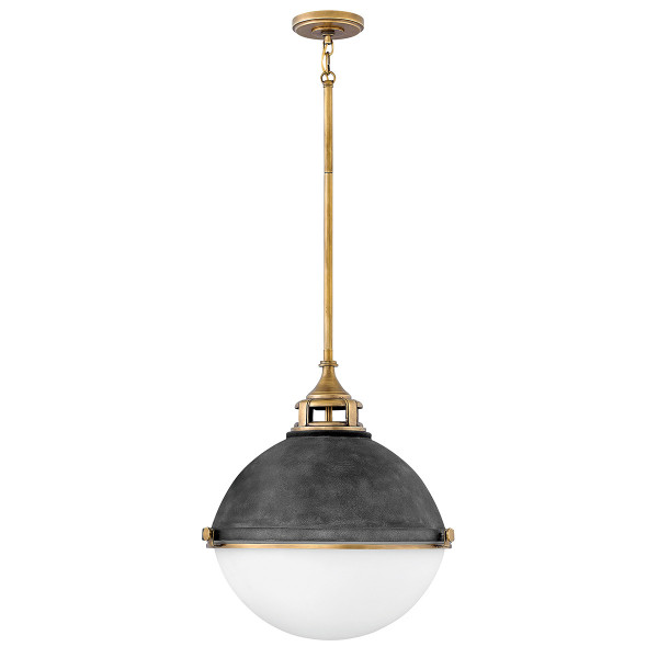 Lampa wisząca postarzany cyno-stary mosiądz Fletcher 3xE27x60W Quintiesse 849418