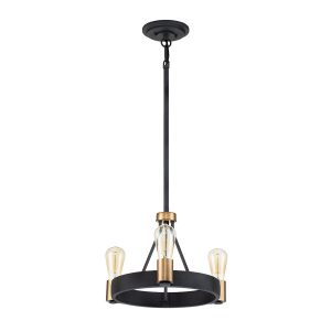 Lampa wisząca postarzany cyno-stary mosiądz Silas 3xE27x60W Quintiesse 849451
