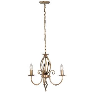 Lampa wisząca postarzany mosiądz Artisan 3xE14x60W wym: 94x36x36 cm Elstead 850964