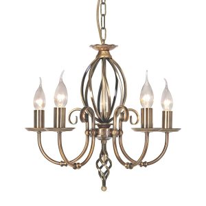 Lampa wisząca postarzany mosiądz Artisan 5xE14x60W wym: 94x47x47 cm Elstead 851038 Lampa wisząca postarzany mosiądz Artisan 5xE14x60W wym: 94x47x47 cm Elstead 851038