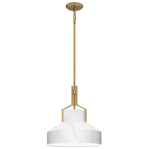 Lampa wisząca postarzany mosiądz-opalowy BRECKEN 2xE27x60W Quoizel 836448