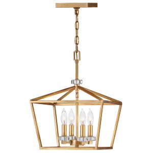 Lampa wisząca postarzany mosiądz Stinson 4xE14x60W Quintiesse 847317 Lampa wisząca postarzany mosiądz Stinson 4xE14x60W Quintiesse 847317