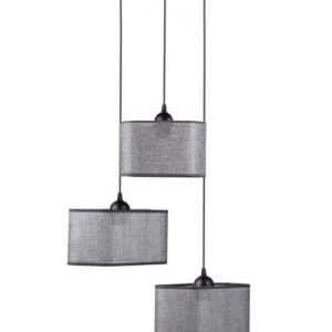 Lampa wisząca potrójna Grigio czarna metalowa 3xE27 do wysokich pomieszczeń 1068214