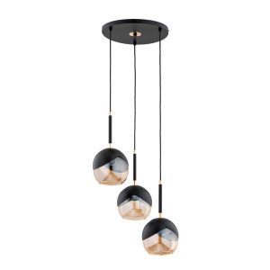 Lampa wisząca PRADA czarno-złota 3xE27x15W wym:85x38x38cm IP20 Alfa 1025711