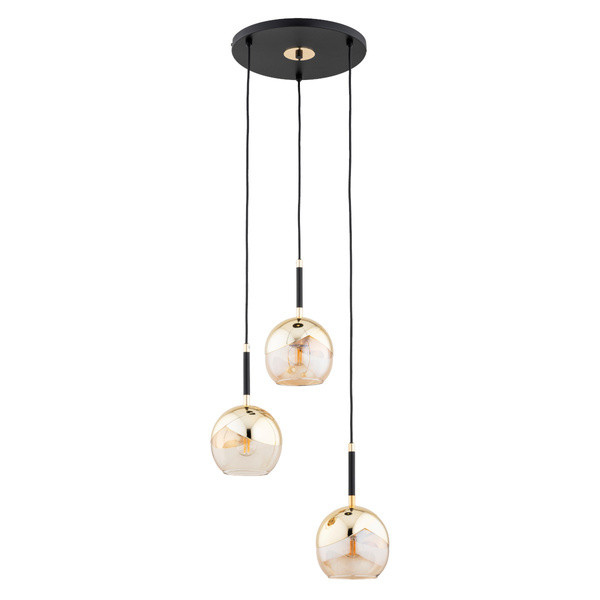Lampa wisząca PRADA czarno-złota 3xE27x15W wym:85x38x38cm IP20 Alfa 1025653