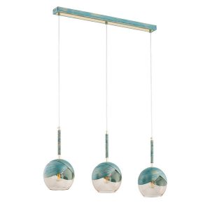 Lampa wisząca PRADA złoto-miętowa 3xE27x15W wym:85x15x70cm IP20 Alfa 1025623