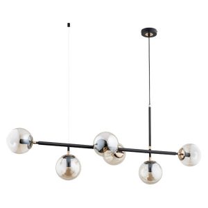 Lampa wisząca PRIMO czarna-stare złoto 6xE14x10W IP20 Alfa 1019166