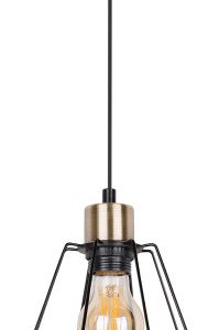 Lampa wisząca PRIMO czarno-złota 1xE27x60W wym:100x19x19cm IP20 Candellux 991627 Lampa wisząca PRIMO czarno-złota 1xE27x60W wym:100x19x19cm IP20 Candellux 991627