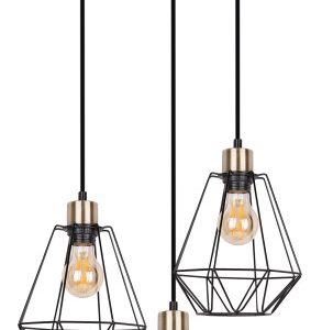 Lampa wisząca PRIMO talerz czarny+patyna 3x60w e27 klosz czarny 796709 Lampa wisząca PRIMO talerz czarny+patyna 3x60w e27 klosz czarny 796709