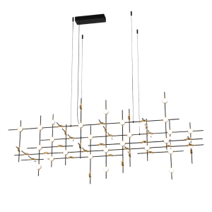 Lampa wisząca Provenza czarno-złota LED 132W 3000K 9133lm Italux 1018938