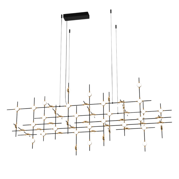 Lampa wisząca Provenza czarno-złota LED 132W 3000K 9133lm Italux 1018938