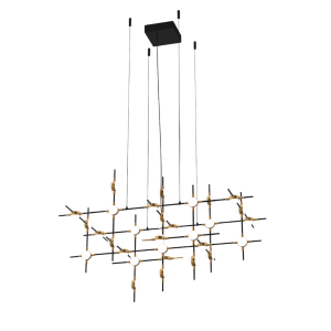 Lampa wisząca Provenza czarno-złota LED 72W 3000K 4800lm Italux 1019307