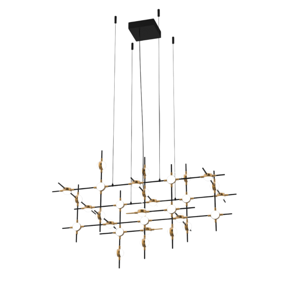 Lampa wisząca Provenza czarno-złota LED 72W 3000K 4800lm Italux 1019307