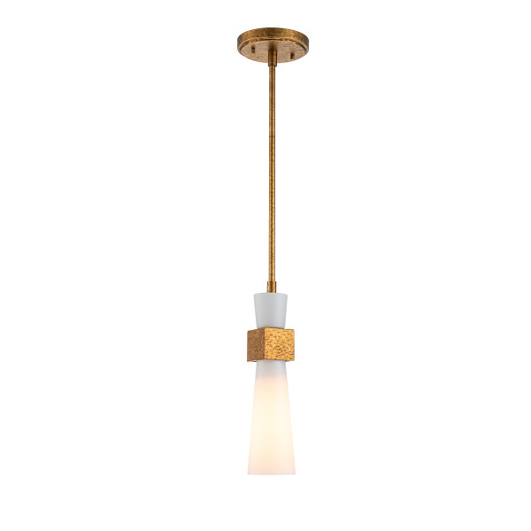 Lampa wisząca przecierane złoto-opalowy KRISTY 1xE27x40W Elstead 837969