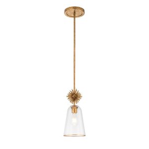 Lampa wisząca przecierane złoto-przezroczysty STARING 1xE27x40W Elstead 836205
