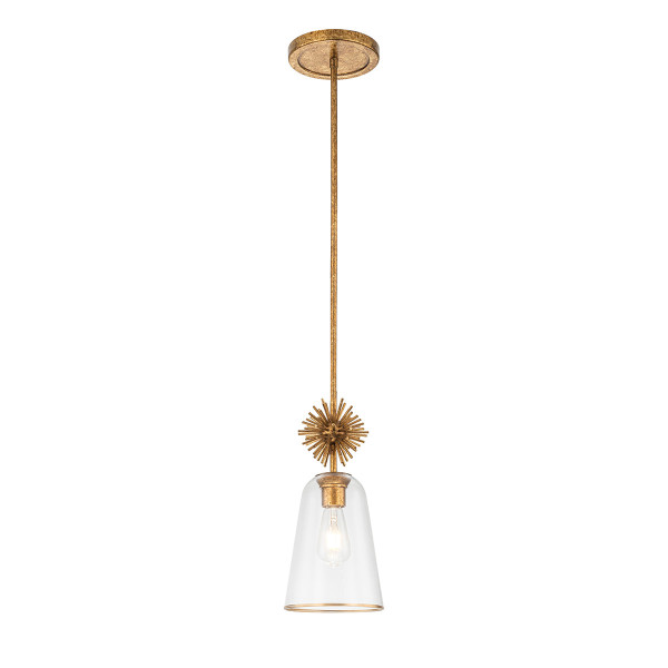 Lampa wisząca przecierane złoto-przezroczysty STARING 1xE27x40W Elstead 836205