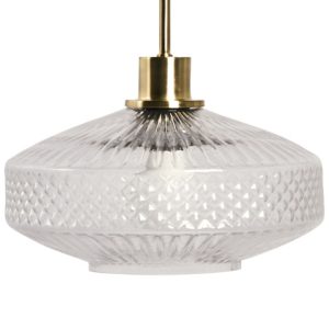 Lampa wisząca przezroczysta ze szklanym abażurem 879389 Lampa wisząca przezroczysta ze szklanym abażurem 879389