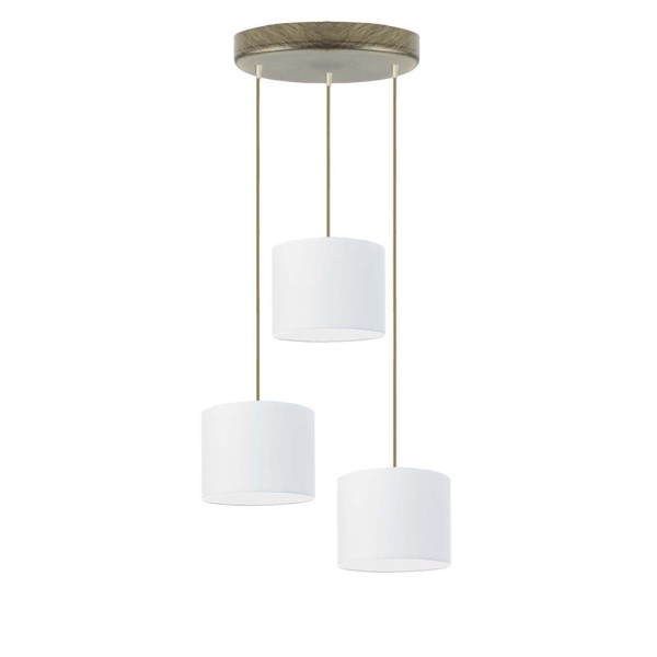Lampa wisząca PUEBLO 3-punktowa Stare złoto/ Biały 949454