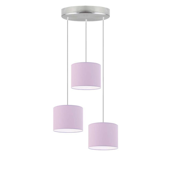Lampa wisząca PUEBLO regulowana Stal szczotkowana/ Jasny Fioletowy 961110