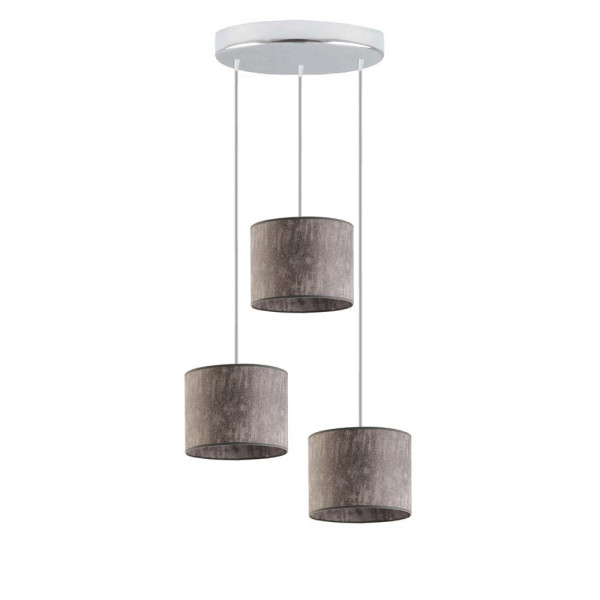 Lampa wisząca PUEBLO sufitowa 3 pkt Chrom/ Szary Melanż (Beton) 963803
