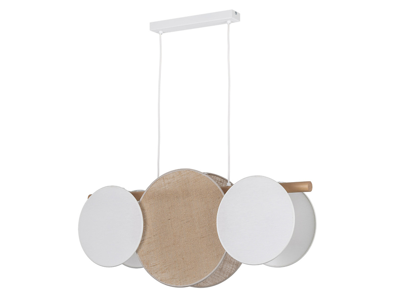 Lampa wisząca Pulse 3-punktowa drewniana beżowa 296345