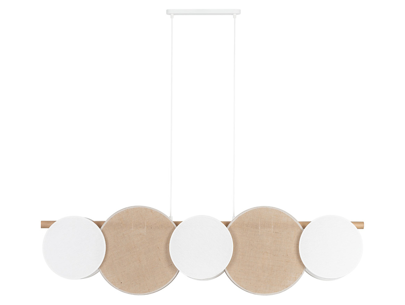 Lampa wisząca Pulse 5-punktowa drewniana beżowa 296348