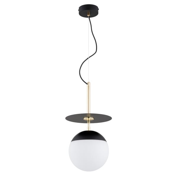 Lampa wisząca QEENCY biała kula na sticku czarna 1xE27x15W IP20 Alfa 1019256
