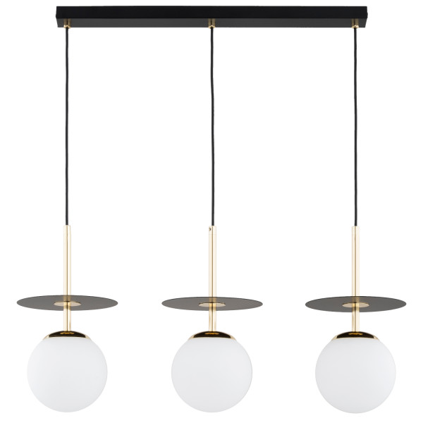 Lampa wisząca QEENCY białe kule czarna 3xE14x10W wym:80x20x76cm IP20 Alfa 1019117