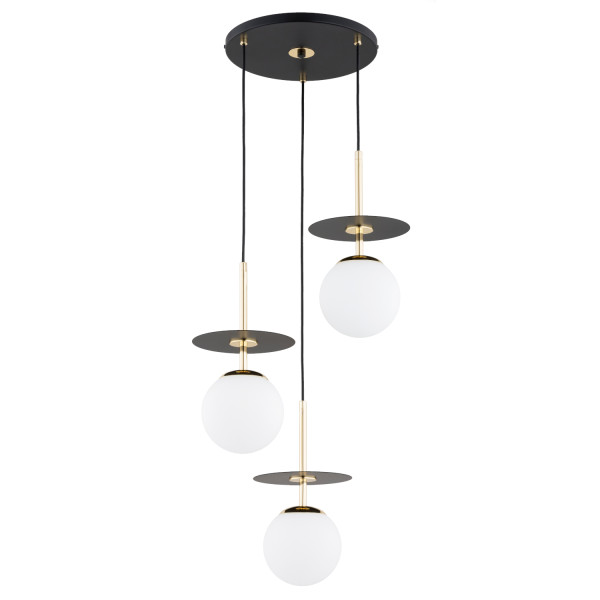 Lampa wisząca QEENCY białe kule czarna 3xE14x10W wym:90x45x45cm IP20 Alfa 1019344