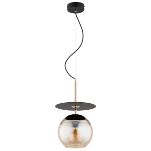Lampa wisząca QEENCY bursztynowa kula na sticku czarna 1xE27x15W IP20 Alfa 1019134 Lampa wisząca QEENCY bursztynowa kula na sticku czarna 1xE27x15W IP20 Alfa 1019134