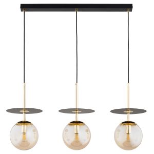 Lampa wisząca QEENCY bursztynowe kule czarna 3xE14x10W IP20 Alfa 1019294 Lampa wisząca QEENCY bursztynowe kule czarna 3xE14x10W IP20 Alfa 1019294