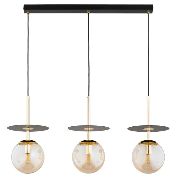 Lampa wisząca QEENCY bursztynowe kule czarna 3xE14x10W IP20 Alfa 1019294