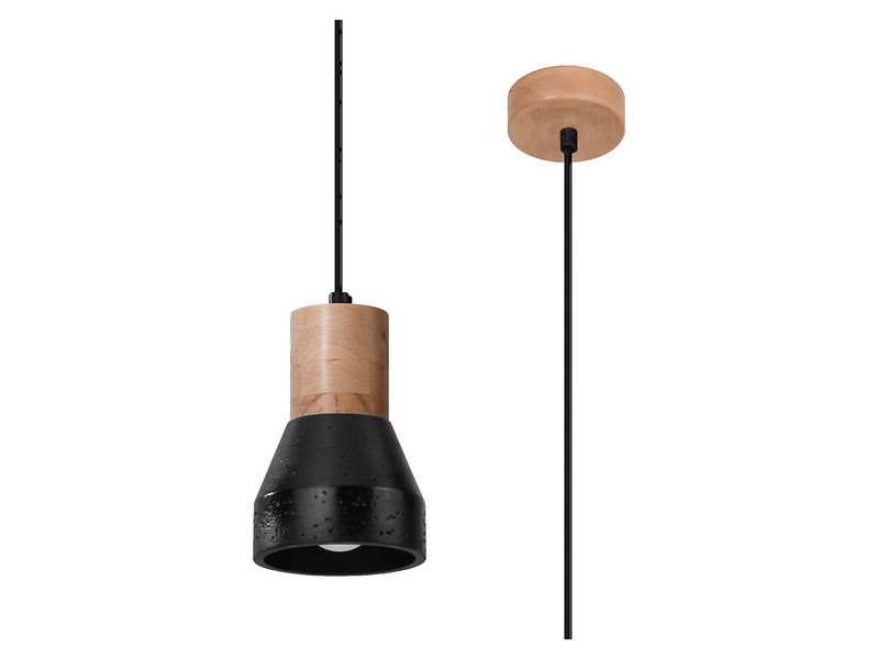 Lampa wisząca Qubic betonowa czarna 52551