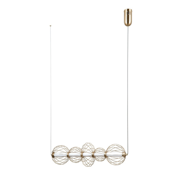 Lampa wisząca RABEL złota LED 5x18W Ciepła biel 1116lm Italux 836397