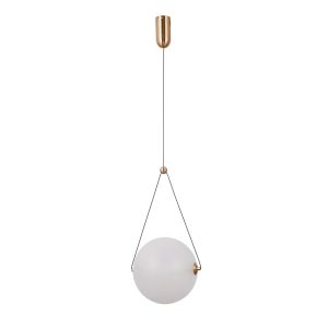 Lampa wisząca RASTIA złoto-opalowa LED 1x12W Ciepła biel 1300lm Italux 845705 Lampa wisząca RASTIA złoto-opalowa LED 1x12W Ciepła biel 1300lm Italux 845705