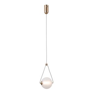 Lampa wisząca RASTIA złoto-opalowa LED 1x6W Ciepła biel 650lm Italux 845719 Lampa wisząca RASTIA złoto-opalowa LED 1x6W Ciepła biel 650lm Italux 845719