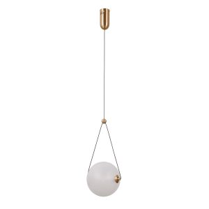 Lampa wisząca RASTIA złoto-opalowa LED 1x9W Ciepła biel 975lm Italux 846574 Lampa wisząca RASTIA złoto-opalowa LED 1x9W Ciepła biel 975lm Italux 846574