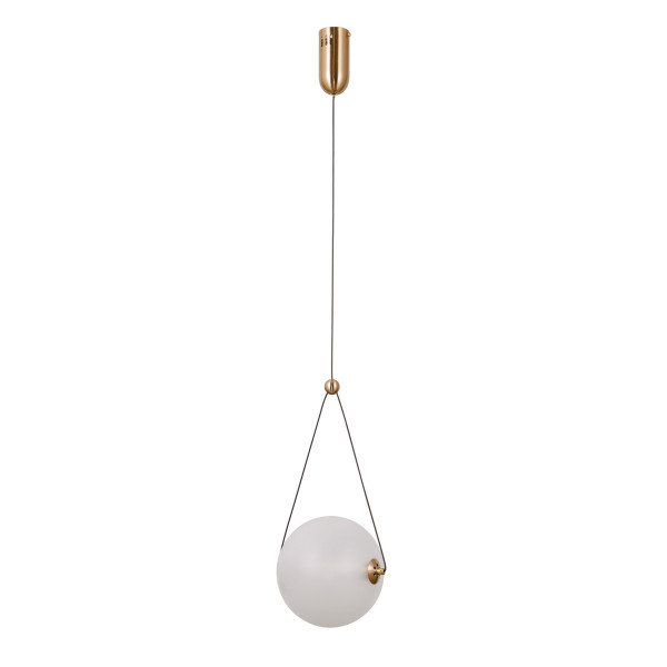 Lampa wisząca RASTIA złoto-opalowa LED 1x9W Ciepła biel 975lm Italux 846574
