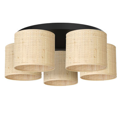 Lampa wisząca Rattan kremowo-czarny mat 5xE27x15W IP20 Luminex 1030251