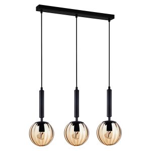 Lampa wisząca Ravena 3-punktowa stalowa czarna 64773 Lampa wisząca Ravena 3-punktowa stalowa czarna 64773