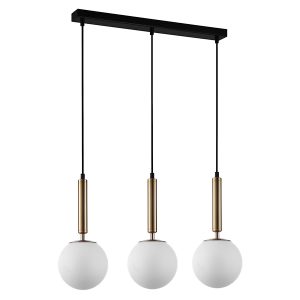Lampa wisząca Ravena 3-punktowa szklana biało-miedziana 45171 Lampa wisząca Ravena 3-punktowa szklana biało-miedziana 45171